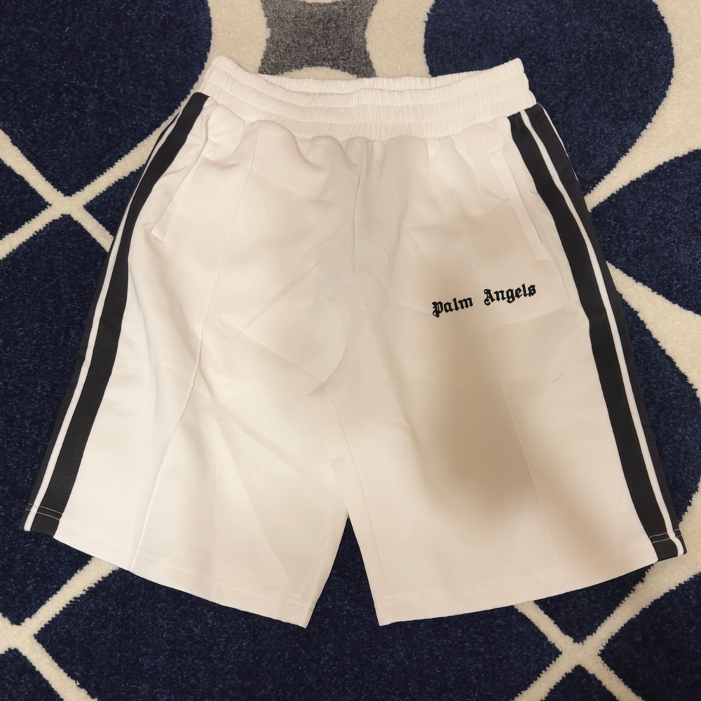 Palm Angels White Track Shorts Mens Large
